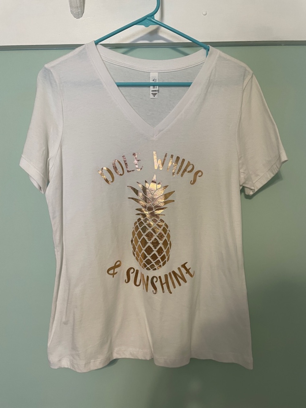 Disney Tshirt vneck Metallic Dole Whips and Sunshine Pineapple